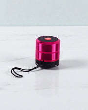 Mini Bass Barrel Bluetooth Speaker – Metallic Pink