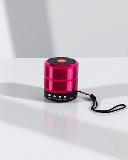 Mini Bass Barrel Bluetooth Speaker – Metallic Pink