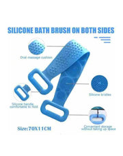 Silicone Body Back Scrubber Bath Brush - Blue