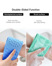 Silicone Body Back Scrubber Bath Brush - Blue