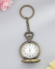 Rose Flower Pocket Watch Keychain