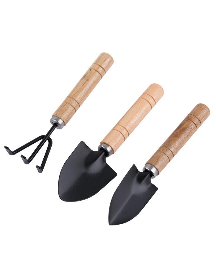 Gardening Tool Set with Wooden Handles