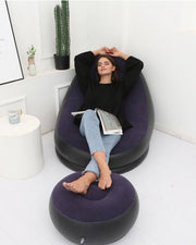 Inflatable Lounge Chair and Footstool Set