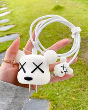 Bear Brick White- iPhone Charger Case and Cable Protector