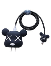 Bear Brick Black - iPhone Charger Case and Cable Protector