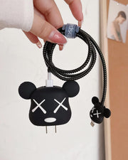 Bear Brick Black - iPhone Charger Case and Cable Protector