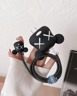 Bear Brick Black - iPhone Charger Case and Cable Protector