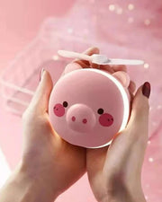 Mini USB Handheld Portable Fan with LED Lights Mirror