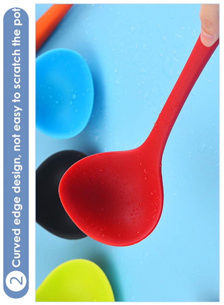 Silicone Ladle Soup Spoon - Red