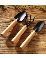 Gardening Tool Set with Wooden Handles