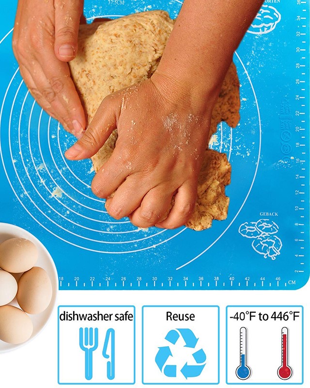 Silicone Baking Chapati Mat - Non Stick Rolling Dough with Measurements