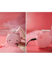 Mini USB Handheld Portable Fan with LED Lights Mirror