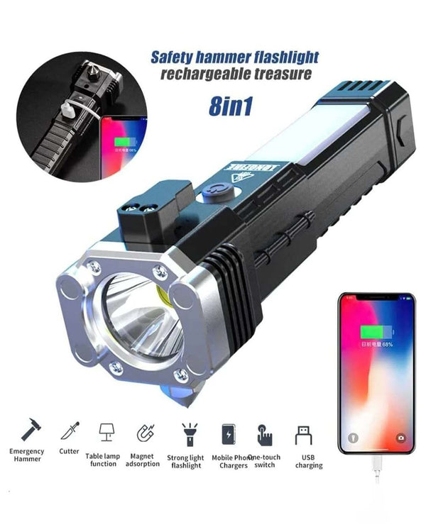 Portable Rechargeable Torch LED Flashlight Long Distance Beam Range