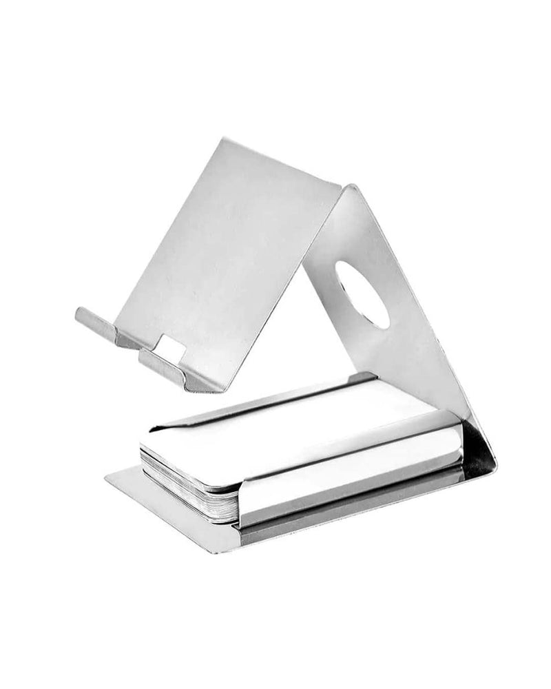 Stainless Steel Mobile Phone Stand with Card Holder