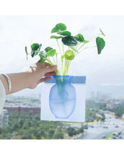 Removable Self Adhesive Hanging Wall Silicone Flower Vase