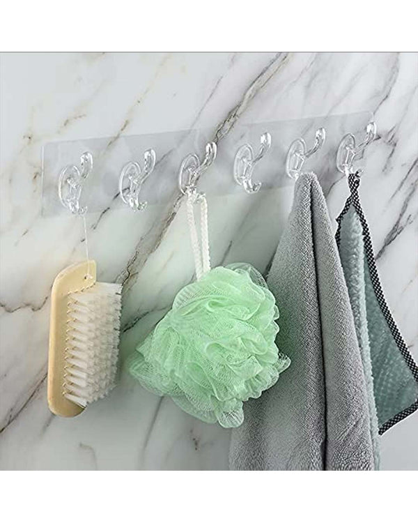 Transparent Reusable Stick-on Hook for Wall Hangers - Set of 2