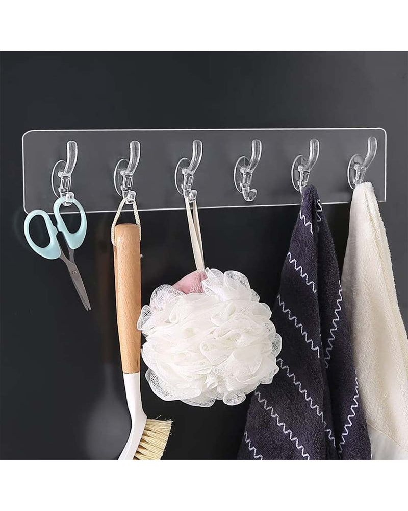 Transparent Reusable Stick-on Hook for Wall Hangers - Set of 2