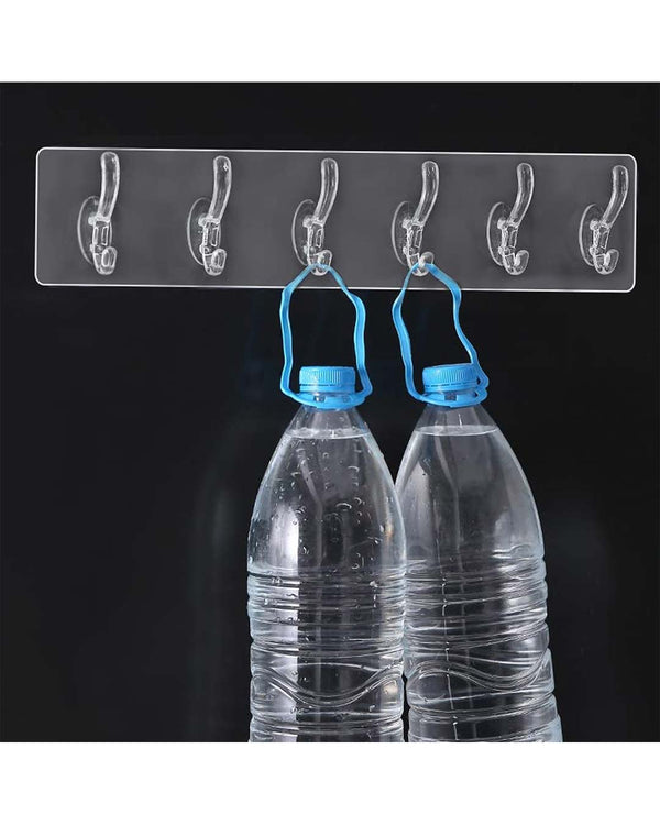 Transparent Reusable Stick-on Hook for Wall Hangers - Set of 2