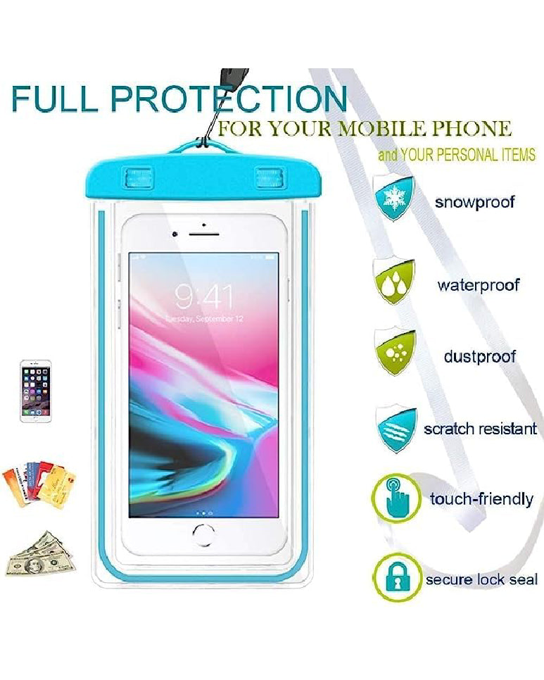 Plastic Universal Waterproof Phone Cellphone Pouch: Blue