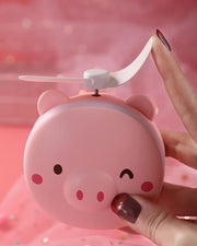 Mini USB Handheld Portable Fan with LED Lights Mirror