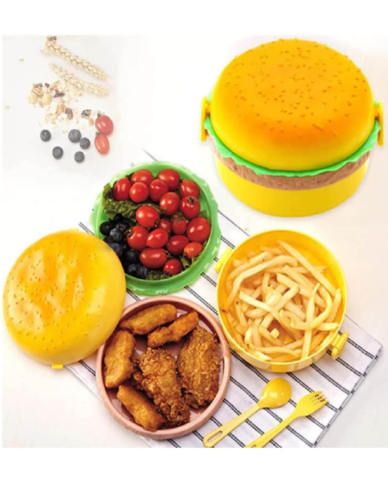 Burger Shape Lunch Box - 3 Layers