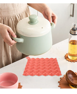 Heat Resistant Silicone Square Trivet Mat - Set of 2