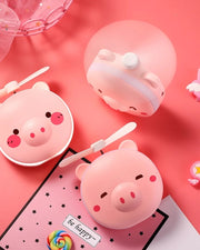 Mini USB Handheld Portable Fan with LED Lights Mirror