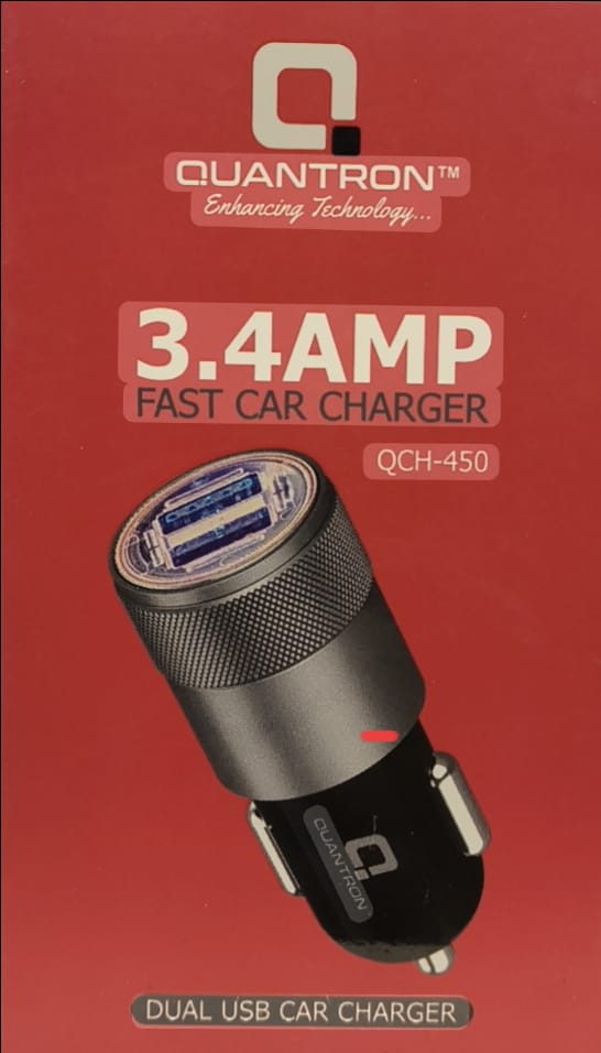 Quantron Dual USB Fast Car Charger - 3.4 AMP