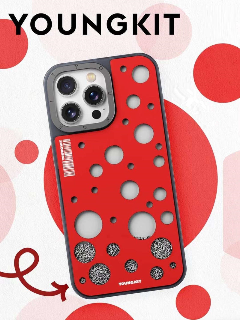 YoungKit Polka Dots iPhone 15 Pro Cover Case - Red (Original)