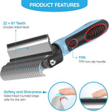 2-In-1 De-Shedding And De-Matting Tool/Comb/Brush For Removal Of Tangles, Matts And Loose Undercoat Fur