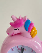 Pink Unicorn Kids' Alarm Clock with Pen Holder