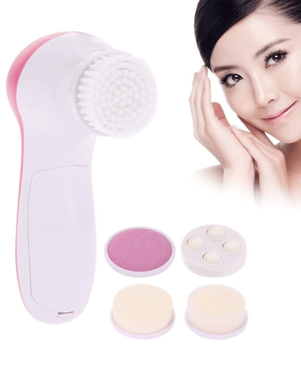 5-In-1 Facial Cleansing Brush - Green