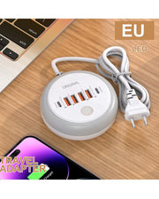 2-Type-C 4-USB Travel Adapter