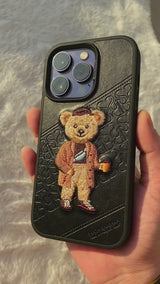 Santa Barbara Polo - Creta Collection iPhone 14 Max Leather Case 'Bear' - Black (Original)