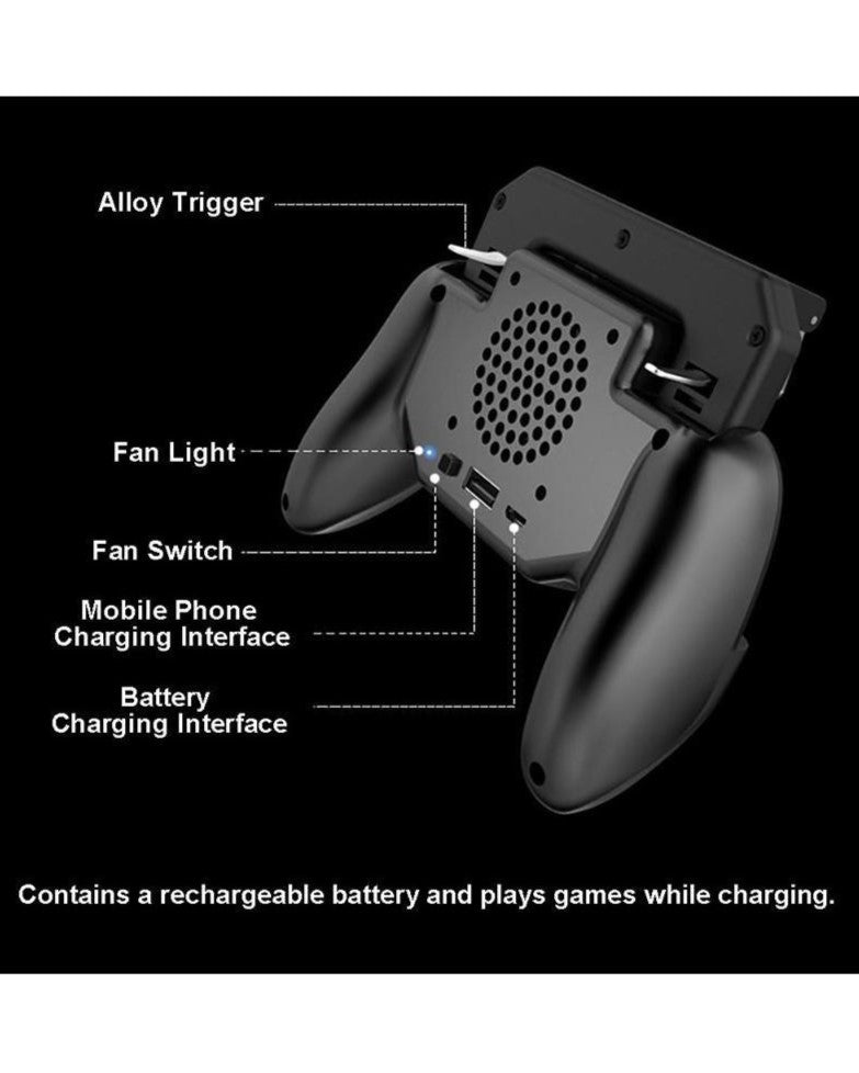 3-in-1 Gamepad with Power Bank & Cooling Fan