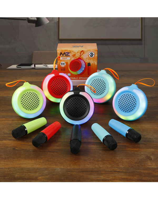 5W Bluetooth Speaker RGB Light With Wireless Mic 'MZ S664'